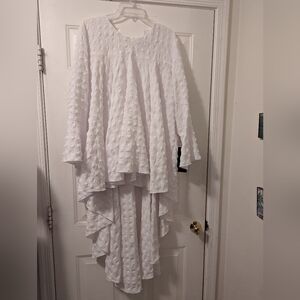 White flowy dress short in front long in back size XL